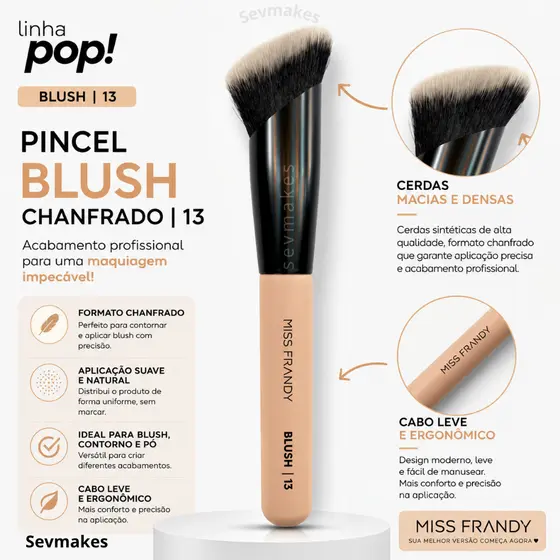 Pincel Chanfrado Para Blush Linha Pop - MISS FRANDY