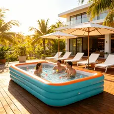 Piscina inflável de 3m com 4 camadas, para diversão aquática em família  dentro ou fora de casa, modelo dobrável Piscina