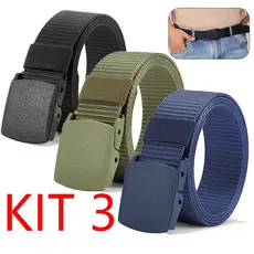 Moda Cinto Largo Masculino Nylon fivela e engate rápido Unissex Social Durável cinto