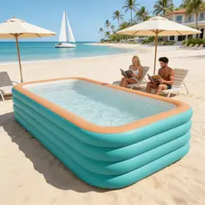 Piscina inflável simples de abertura rápida extra grande de 3 m para uso doméstico adequada para festas no pátio Piscina