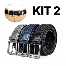 Cinto elástico de tecido trançado masculino, versátil para calças de golfe e jeans. Perfeito como presente de Natal.