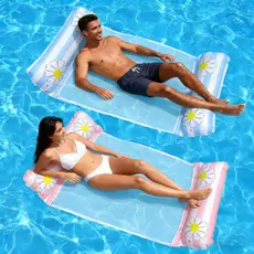 Bóia de Piscina Rede Flutuante Inflável Colchão Reclinável Para Praia