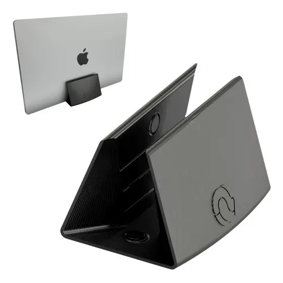 Suporte Notebook Vertical Portatil Preto Universal Mesa - 26mm, 20mm e 16mm