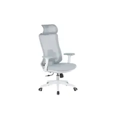 Cadeira de Escritório Ergonômica Stoel Flow Confortável Apoio Lombar Apoio de Cabeça Ajustável Cinza
