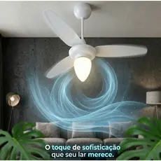Ventilador Ventisol Teto Inverter 30W Wind Silencioso C/Controle Inverter 6 Vel Bivolt 127v 220v