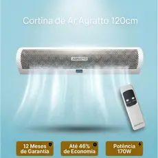 Cortina de Ar Agratto 120cm Economia Até 46% Energia Bloqueia Insetos Controle Remoto 220V Comercial