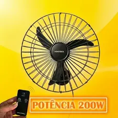Ventilador Parede 60cm Ventisol Max Control 200W Super Potente Silencioso Bivolt Com Controle Remoto