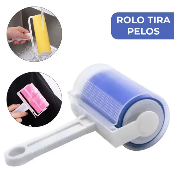 Rolo Tira Pelos Fiapo Cabelo Roupas Lavável Multiuso Emborrachado