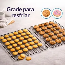 Grade Confeitaria Para Resfriar 1 ou 2 Grelha Bolos Cake Doces Biscoito Alimentos Pão Antiaderente