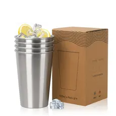 WATERSY Caneca 500ml Kit 4 ou 8 Peças Ideal Churrasco Casa Viagem Ao Ar Livre Copo Térmico