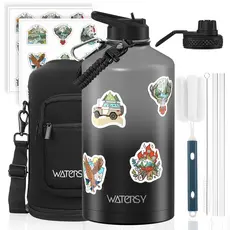 WATERSY Caneca Térmica ExtraGrande de 3785ml,Companheira de Viagem,Adesivo Personalizável Combinando
