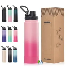 WATERSY Garrafa Térmica Inox 650ml Garrafa Esportiva À Prova Vazamento Garrafa De Água Academia Viagem