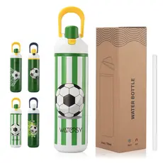 Copo Térmico WATERSY 600ml/720ml | Mantém Água Gelada por Horas | Academia Futebol Viagem | Tampa Anti-Vazamento