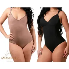 Cinta Body Modelador Suplex Sem Bojo Redutora De Medidas Com Compressão Alça Reforçada