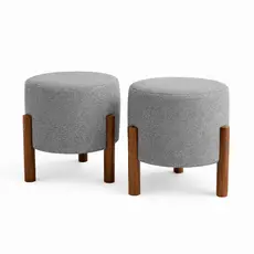 Puff Apollo de Luxo Linho Decorativo Sala Escritório Suporta 150Kg - Escolha a Cor