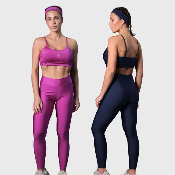 Legging Fitness Feminina Cós Alto Malha Trilobal Compressão Academia Yoga Corrida