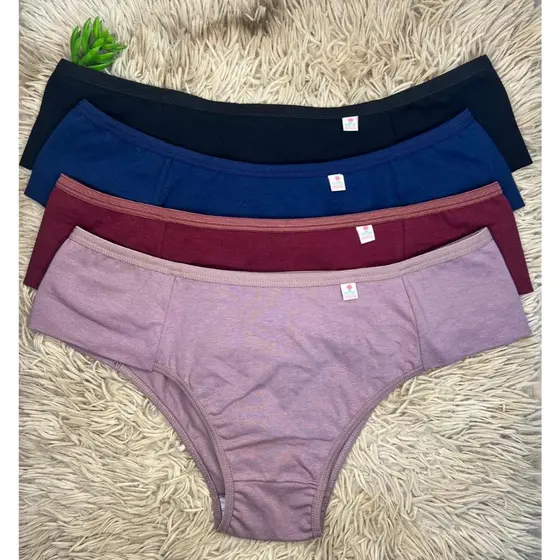 Calcinha Kit 6 ou 3 Peças Plus Size Tangão Pala na Lateral Conforto Cotton Lisa