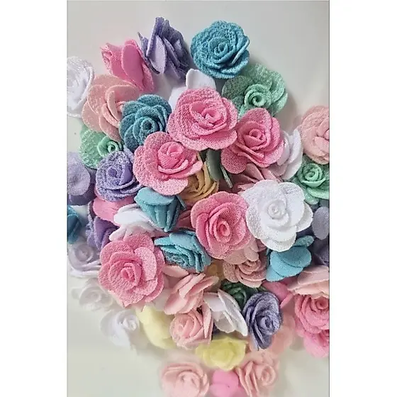 Flor de Malha 2,5 para laços e artesanato Flor de Tecido em poliester -50 unid