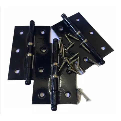 Kit com 18 Dobradiças Porta Janela Madeira 3 1/2 Solufer Cor Preta