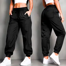Kit 2 Calças Femininas Modelagem Ampla Jogger Confortável Tactel com Elastano Academia Treino