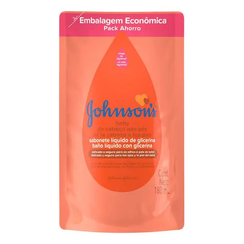 Sabonete Refil Líquido Johnson's Baby Cabeça aos Pés 180ml