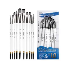 Conjunto De Pincéis Pintura Profissional ,10Peças ,Cerdas De Nylon Para Acrílico , Óleo , Aquarela