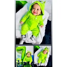 Macacão Temático bebê Unissex Monstros sa Fantasia para bebê mike wazowski Macacão de frio Pijama personagem com ca