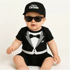 Body Temático para mesversario Poderoso chefinho Fantasia pra bebê Podero chefinho Body + óculos Body temático menino