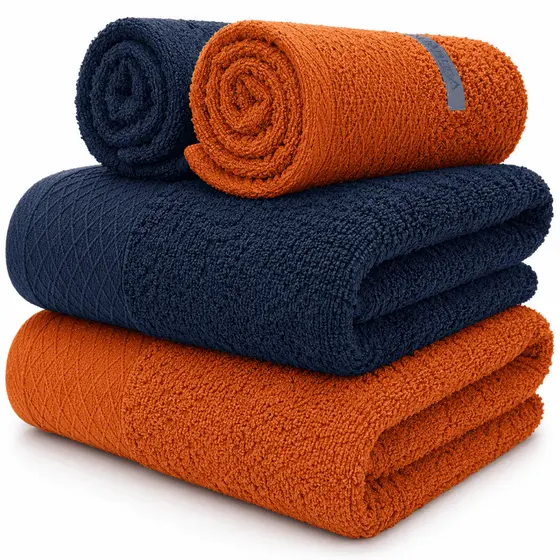 Jogo 2 Toalhas de Banho Capri Atlântica + 2 Toalhas de Rosto 100% Algodão Alta Absorção 430 g/m²