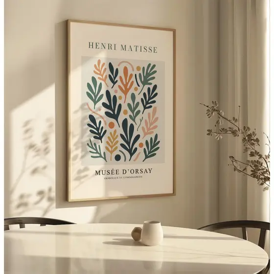 Quadro Minimalista Com Moldura E Vidro Quadro De Sala Decorativo Quadro Abstrato Grande Matisse Mar