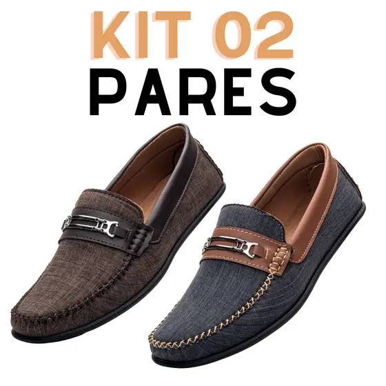 Kit 2 Pares Mocassim Masculino Urban Casual Elegante Confortável