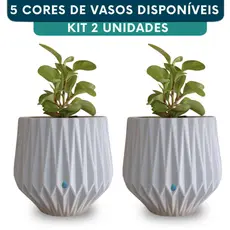 Kit 2 Vaso Planta Origami Pequeno Decorativo Interno Externo Polietileno Moderno