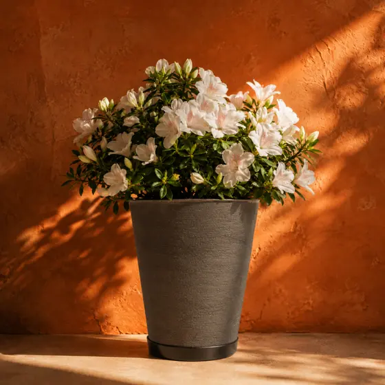 Vaso Planta Flores Decorativo Pequeno 31cm Coluna Texturizada Interno Externo Polietileno