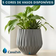 Vaso Plantas Flores 30cm Decoracao Moderno Origami M Interior Exterior Polietileno Texturizado