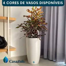 Vaso Plantas Grande Flores Decorativo 48Cm Bojo Polido Polietileno Externo Interno