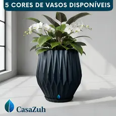 Vaso Grande De Plantas Flores Decorativo Moderno Origami G 38cm Resistente interno externo