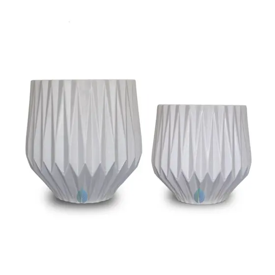 Vaso De Planta Kit 2 Origami P E M Moderno Polietileno Luxo