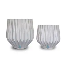 Vaso De Planta Kit 2 Origami P E M Moderno Polietileno Luxo