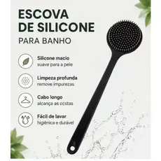 Escova De Banho Dupla Face Com Cabo Longo De Silicone Para Massagem Nas Costas