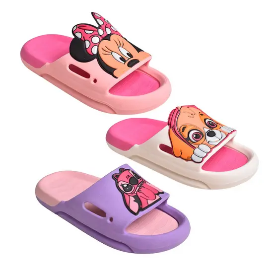 Kit 12 Pares de Chinelos slide infantil princesas personagens d0 Chinelo pala atacado revenda