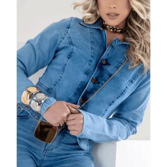 Jaqueta Jeans Hellin Básica