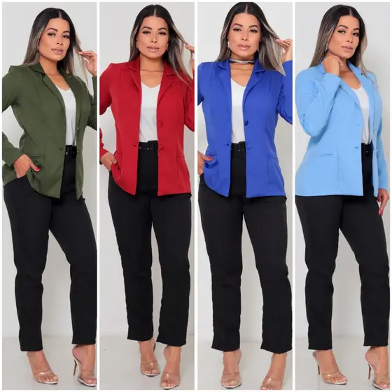 BLAZER SOCIAL FEMININA EM ALFAIATARIA