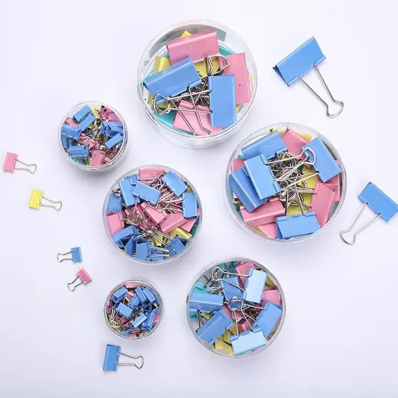 Clips Prendedor De Papel Binder Metal 19mm Com 40 Peças e /32mm com 24 peças
