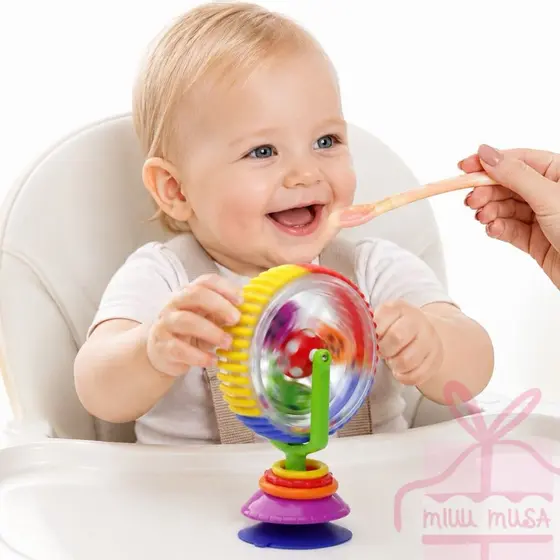 Brinquedo Giro Sensorial com Ventosa para Bebês, Desenvolve Coordenação Motora e Curiosidade