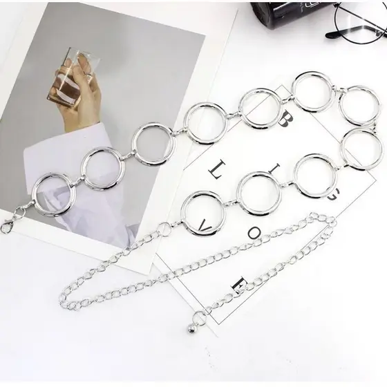 Cinto Corrente feminino Argola Feminino Moda Prata ou Dourado