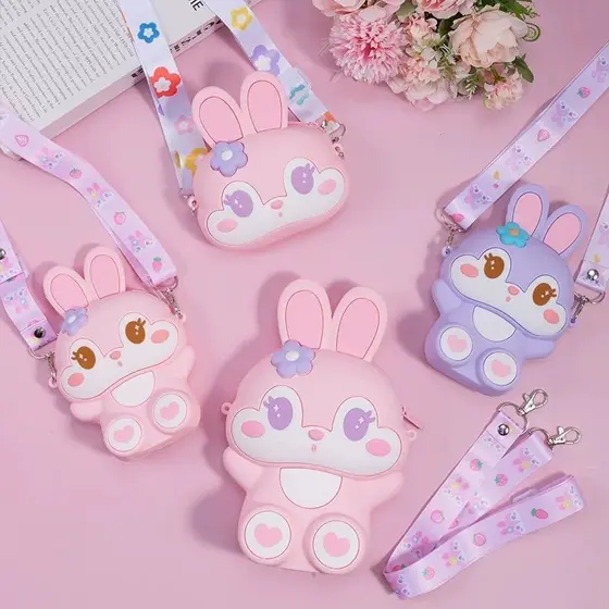 Bolsa de Silicone Infantil Criança fofos Coelinho