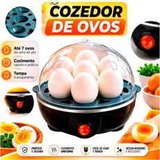 Cozedor De Ovos Elétrico 7 ovos Portátil Cozinha A Vapor 220v Preto Máquina De Cozinhar ovo