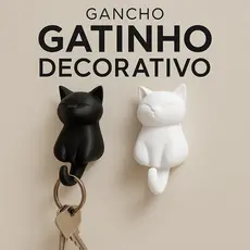 Ganchos de Parede em Formato de Gato – Porta-Chaves Fofo