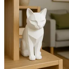 Escultura Gato Decorativo Moderno 3D em PLA Premium – Design Minimalista