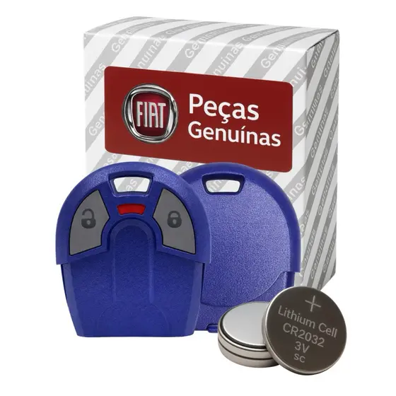 Capa Controle Alarme Fiat Uno Palio Strada Azul +Bateria Reposição
